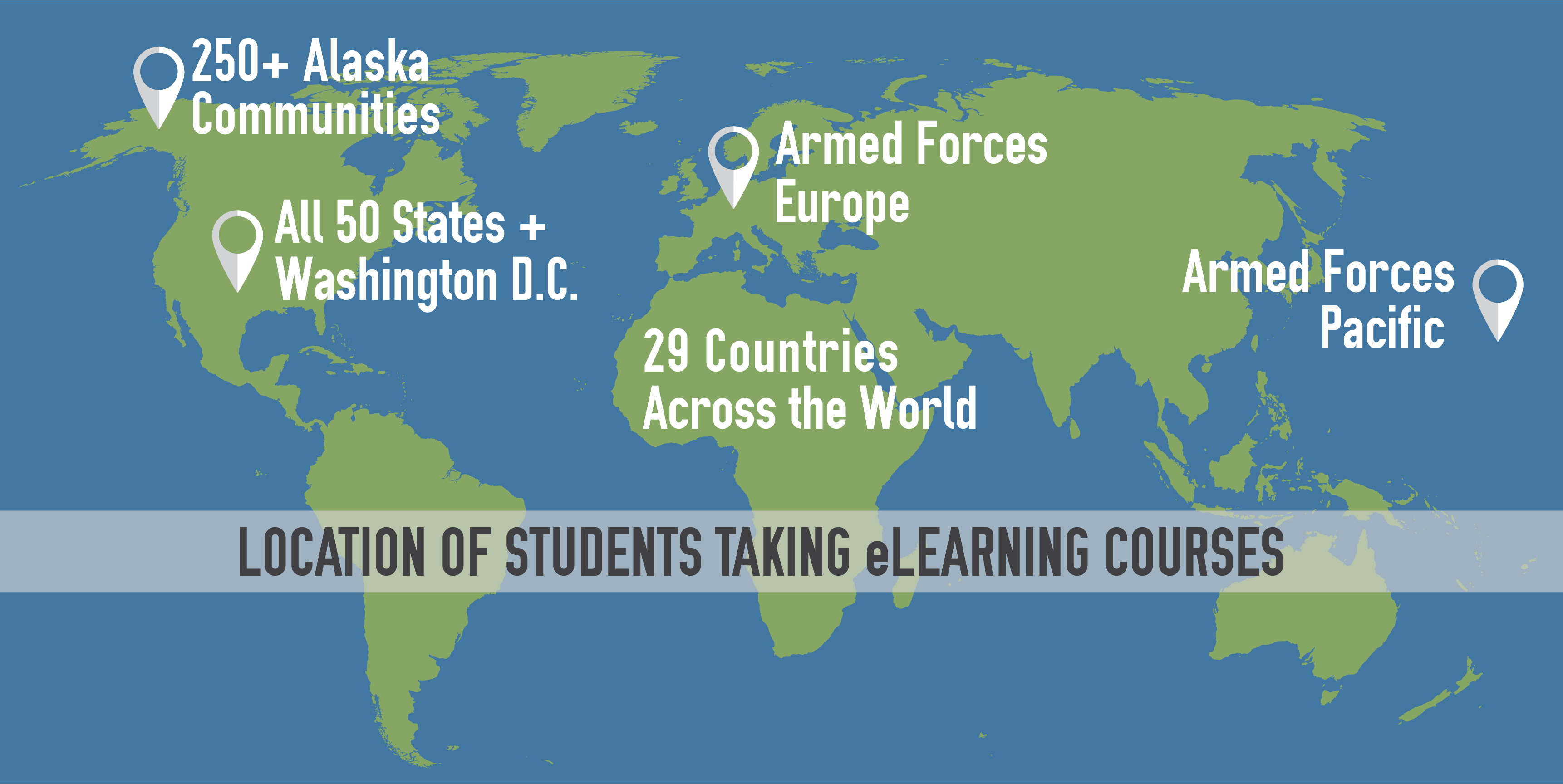 Map of student locations around the world