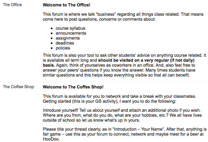 Sample of Alex Fanelli's prompts for discussion forums