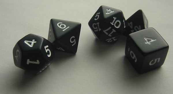 Various black dice