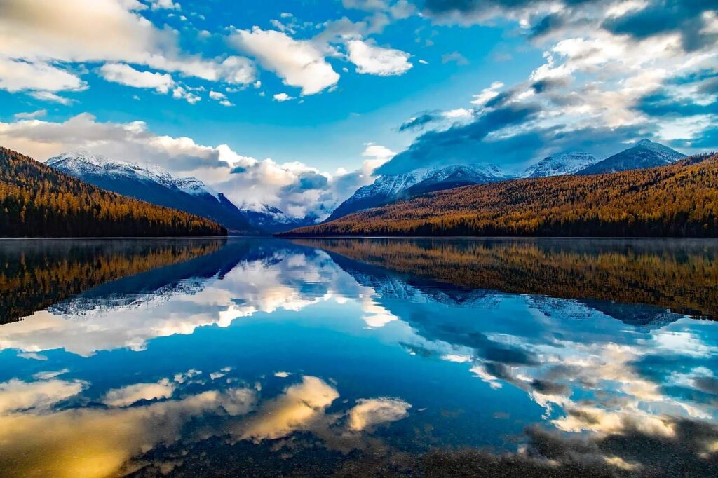 Reflection of the sky in Lake Macdonald, Montana
