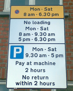 Parking directions sign image