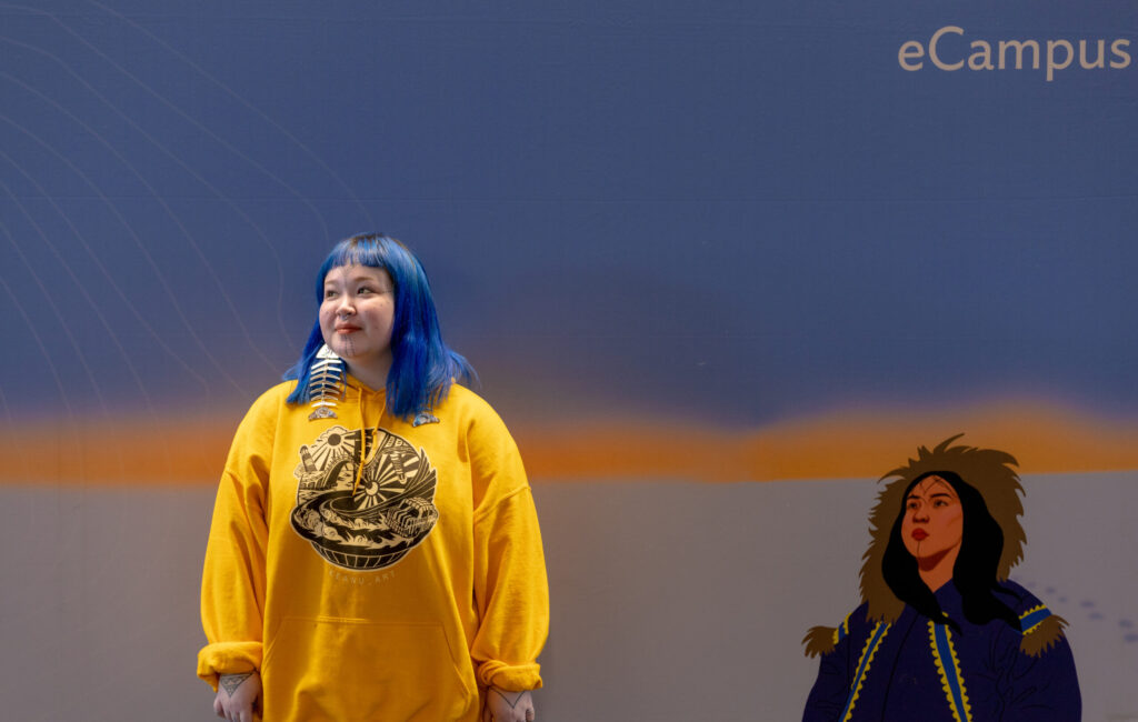 Seqininnguaq Poulsen, one of the winners of the CTL student art contest, at SEATAC