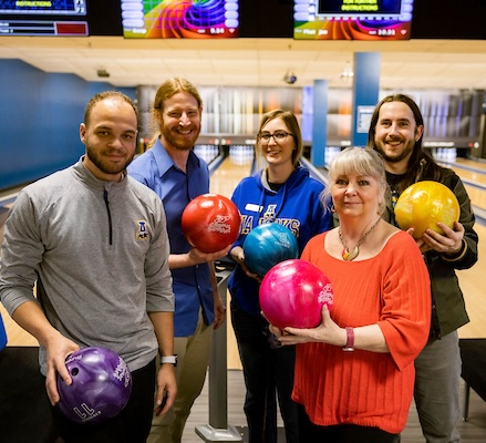 CTL staff at a bowling event. UAF photo by Leif Van Cise.