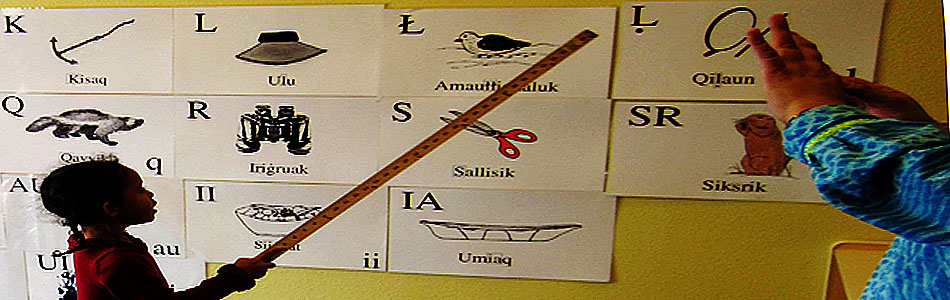 Young Inupiat learning her heritage language.