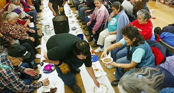 Alaska Native potlatch. Photo credit Fairbanks Daily News-Miner.