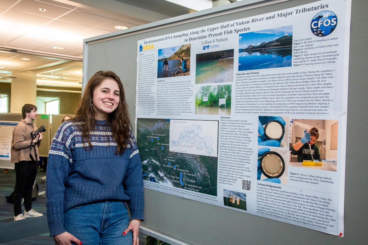 Student presenting project at Research and Creative Activity Day