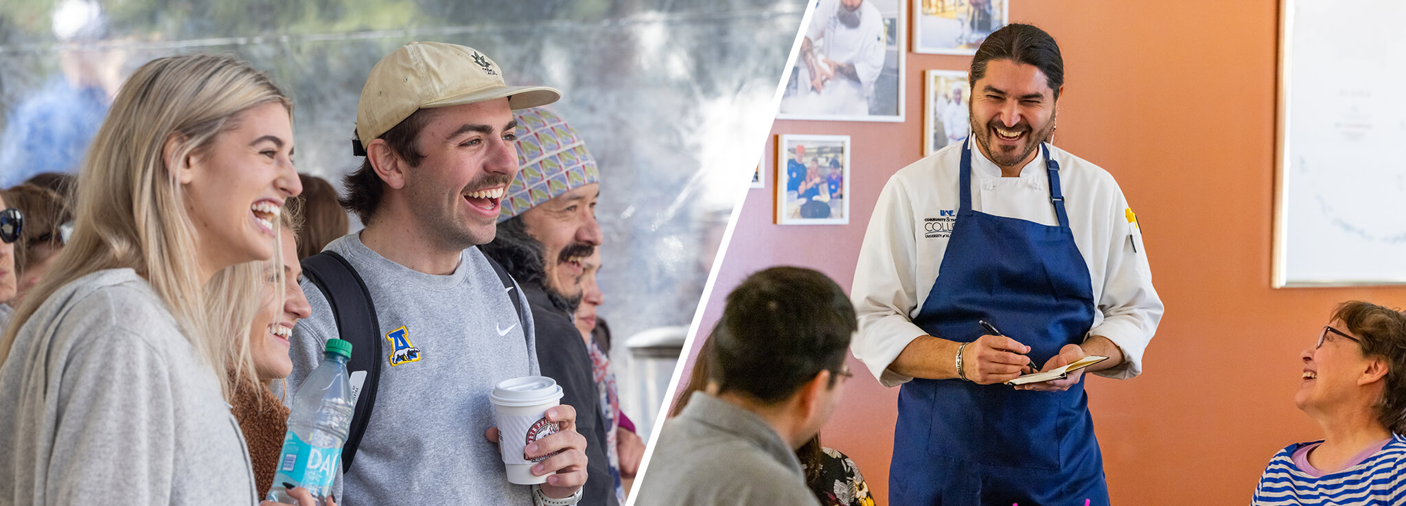 Students sit on the lawn outside Wood Center