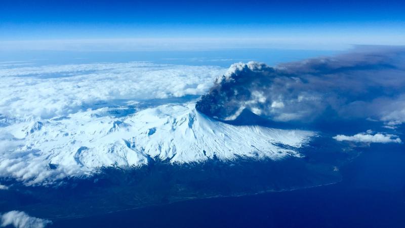 Photo courtesy of Robert CapornPavlof Volcano erupts on March 27, 2016.