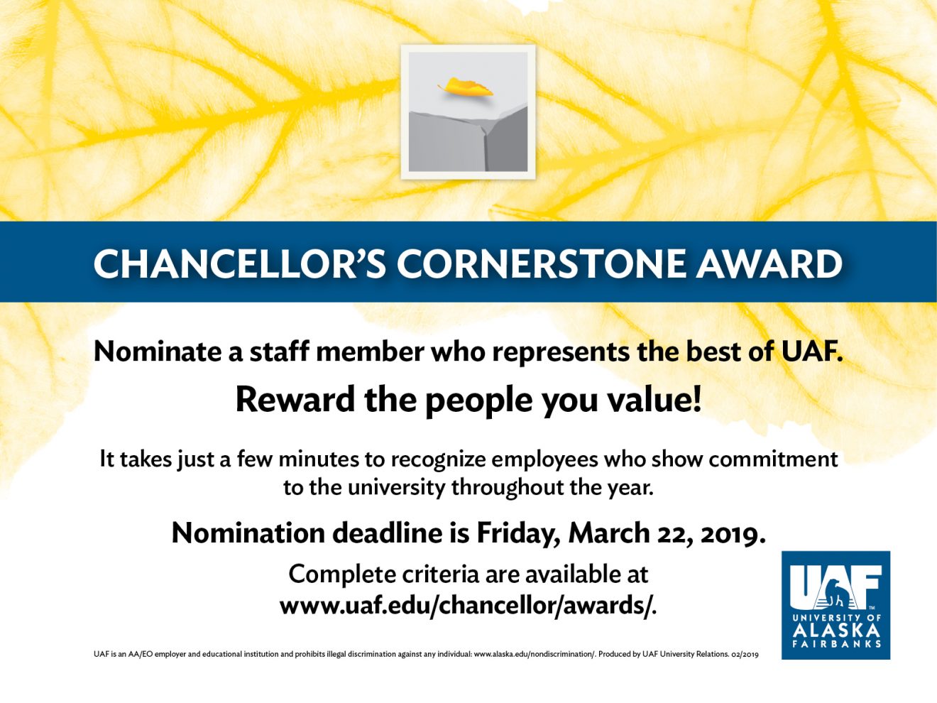 Cornerstone Award flyer
