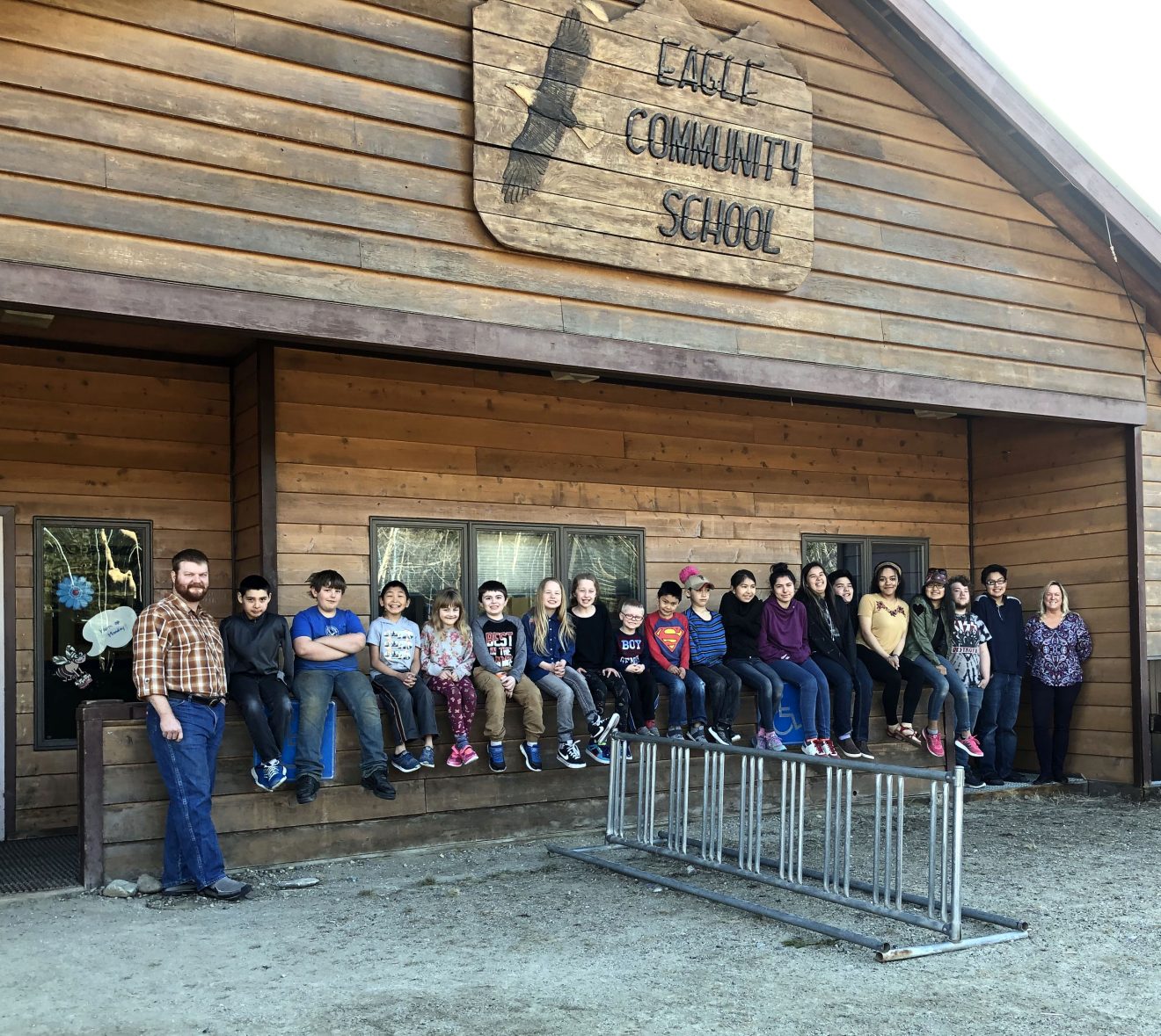 Students at Eagle Community School will visit Fairbanks during commencement ceremonies on May 4, when secondary teacher Zach Sanders, left, and principal teacher Kristy Jones-Robbins, right, will receive their master's degrees from UAF. Photo courtesy of Kristy Jones-Robbins.