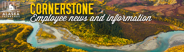 Boreal forest mountain ridge and river valley somewhere north of Fairbanks in early September.