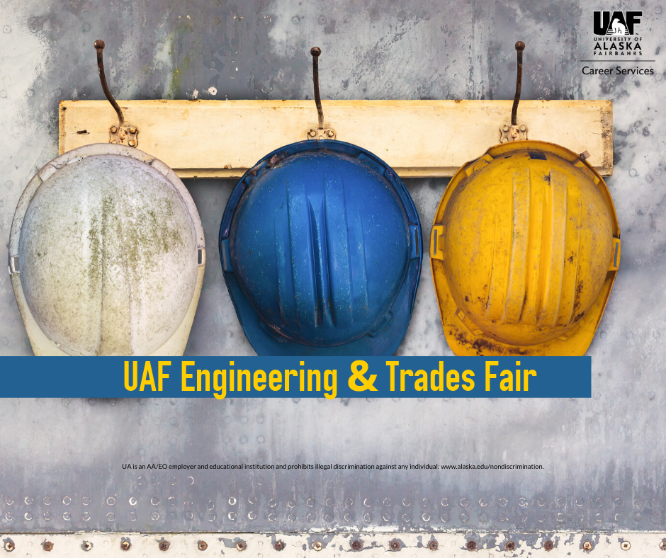 graphic image of three hard hats in white, blue and yellow