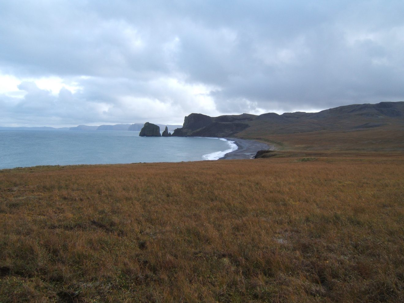 NOAA photo. A view of St. Matthew Island from the NOAA ship Miller Freeman. A peat core from the Bering Sea island allowed researchers to estimate sea ice extent in the region for the past 5,500 years.