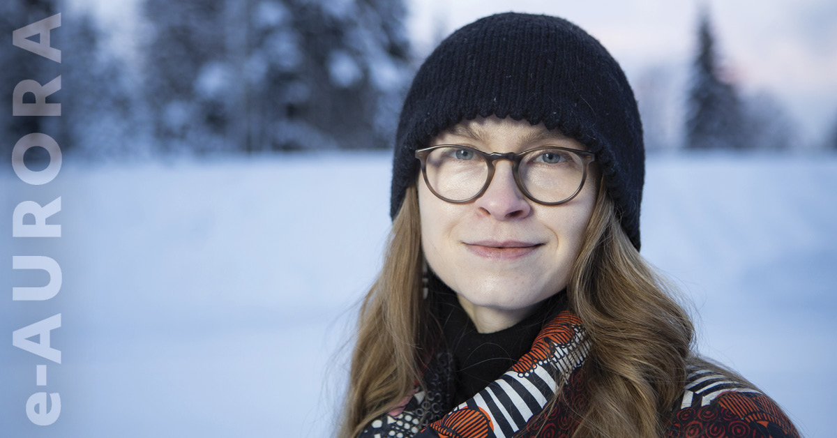 Magazine cover with head shot of Sara Harriger