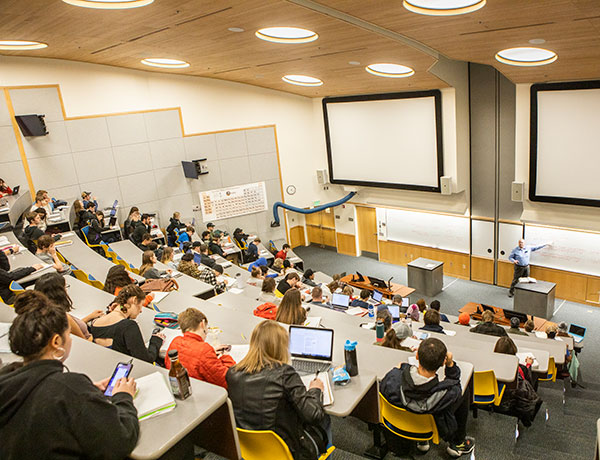 Lecture hall full of students