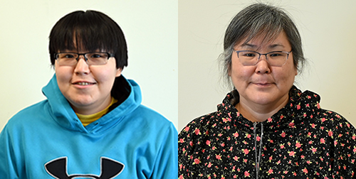 Side by side photos of two women's head shots