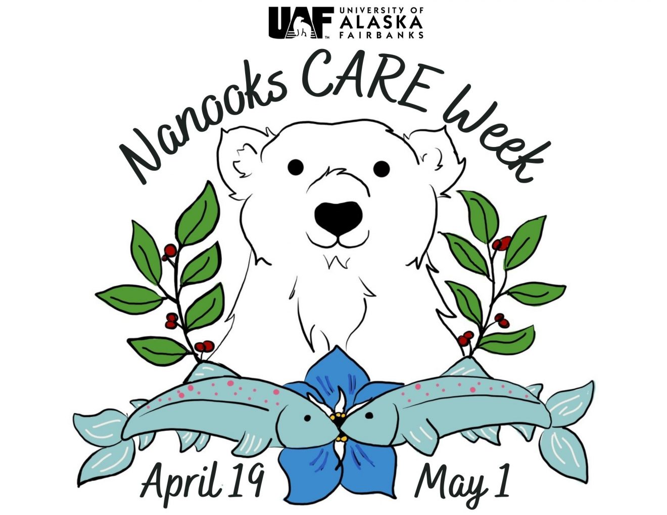 Graphic image with a Naook head and dates April 19 and May 1