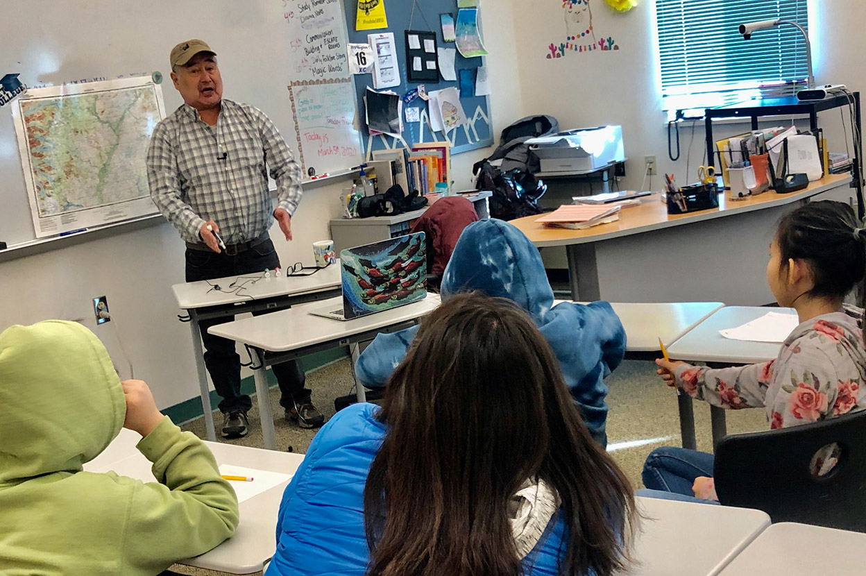 Dennis Andrew Sr. teaches students