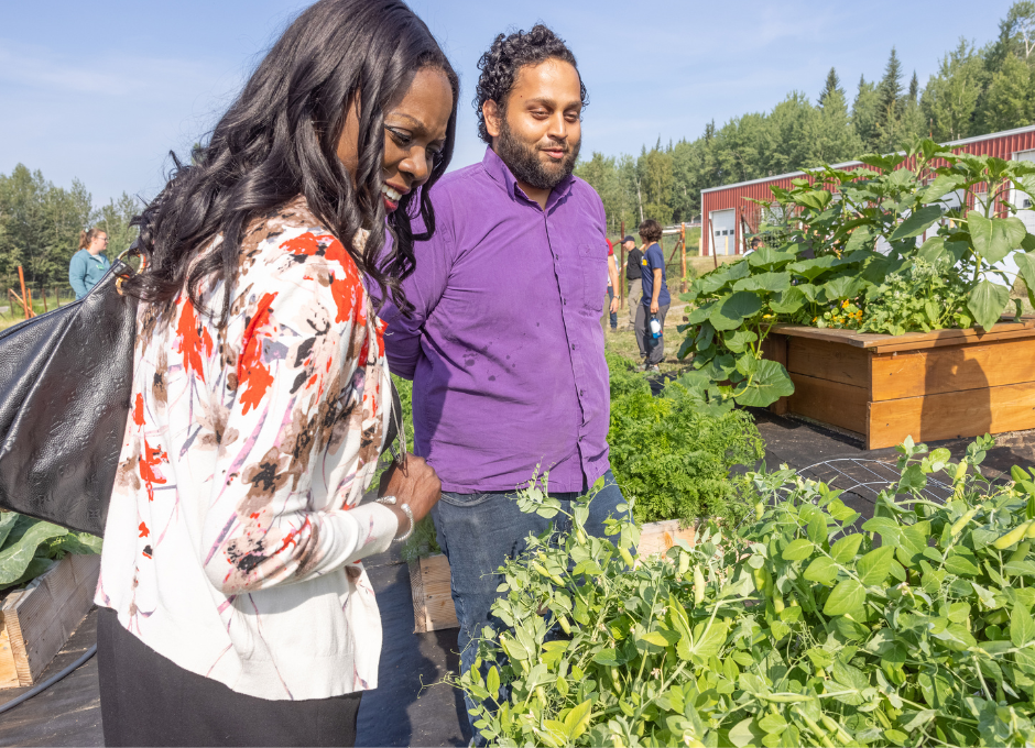 Dr. Young visits the botanical garden