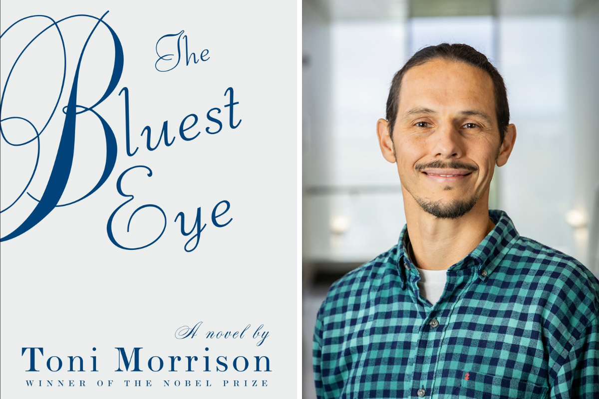 The Bluest Eye by Toni Morrison book cover, Jericho Williams (reviewer) on the right