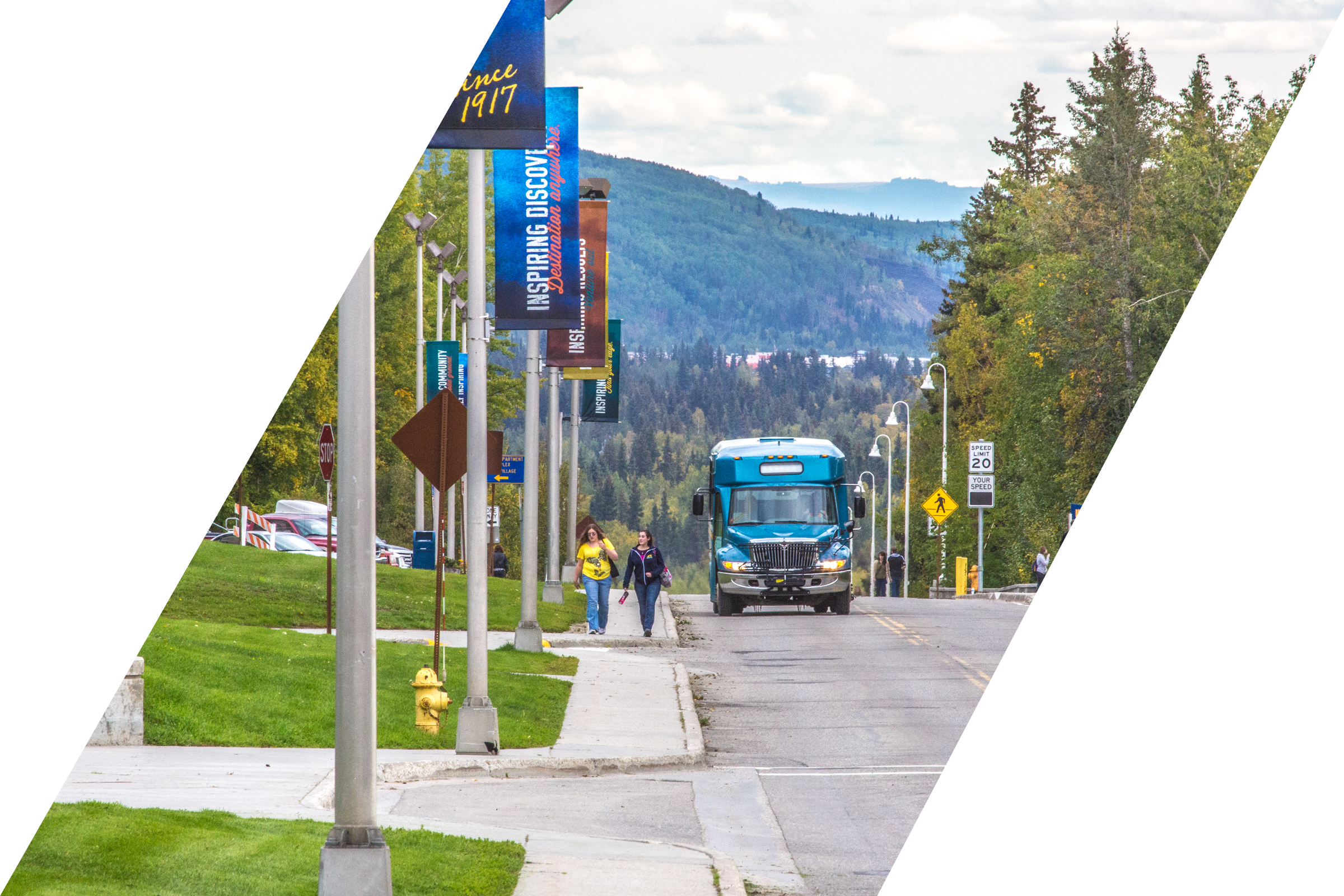 Shuttle bus on Fairbanks campus