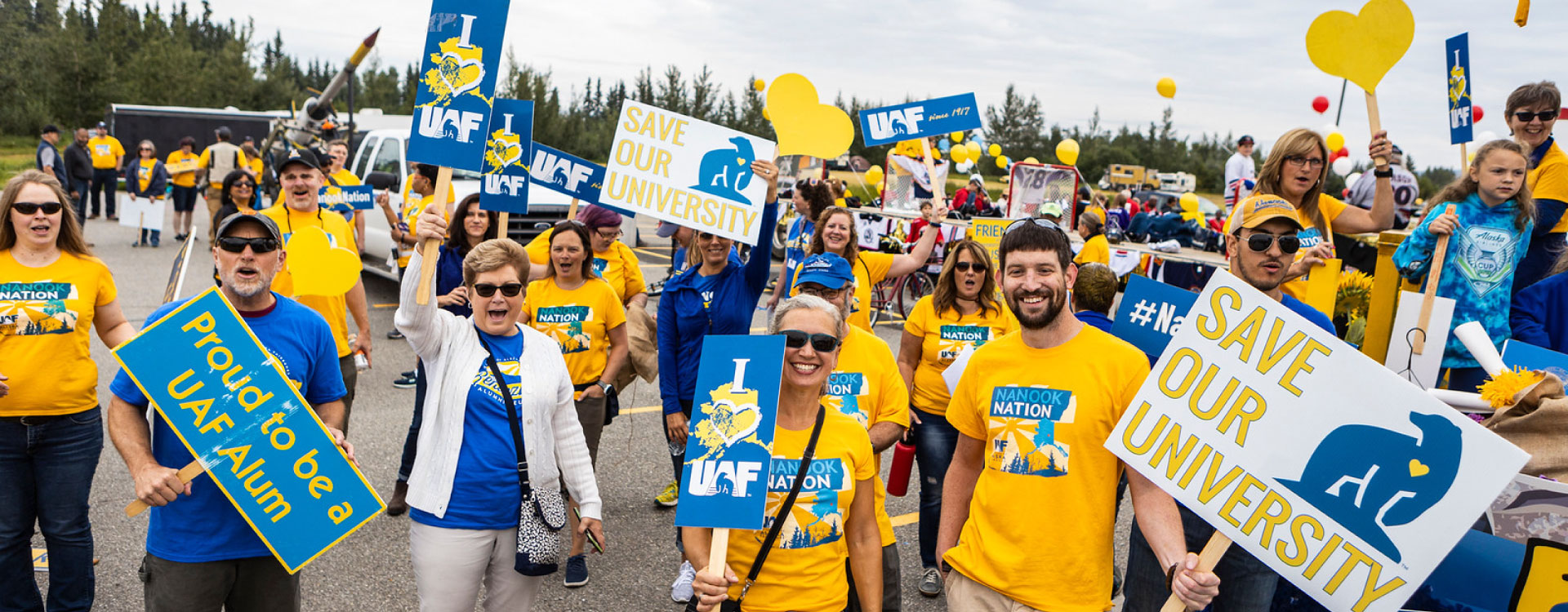 UAF Alumni and supporters at the annual Fairbanks Golden Days Parade