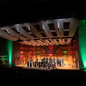 The Choir of the North performs at the 2021 Fairbanks Symphony Orchestras's Holiday Concert at the Davis Concert Hall. UAF Photo by Leif Van Cise