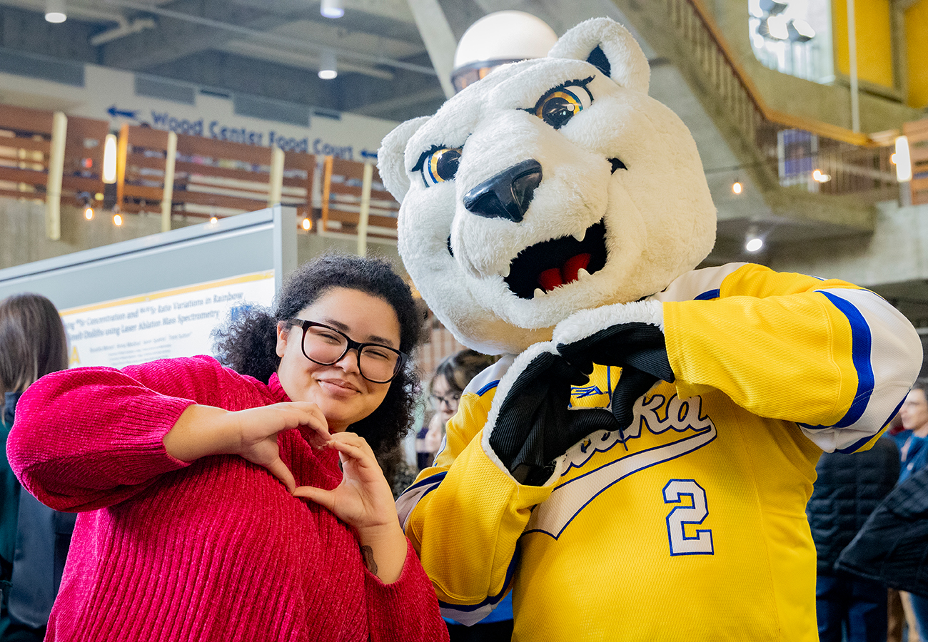 Students, staff and faculty pack the Lower Wood Center Lounge for 2024 RCA Day. UAF photo by Leif Van Cise.