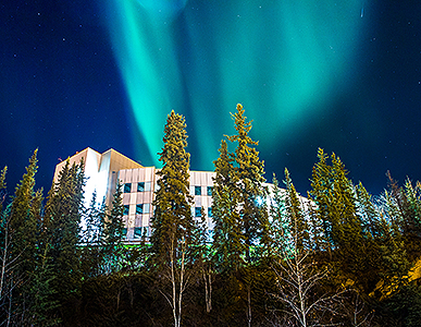 The aurora over the Fairbanks campus