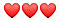 Emojis - 3 red hearts