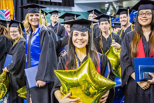 Students celebrating at commecement