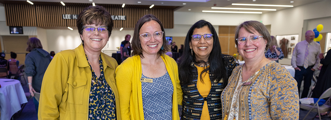 UAF Alumni gather in the Regents' Great Hall on the UAF campus for the Annual Nanook Rendezvous Alumni Reunion Reception and Alumni Awards Thursday, evening, July 13, 2023. UAF photo by Eric Engman.