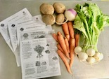 vegetables with nutrition fliers