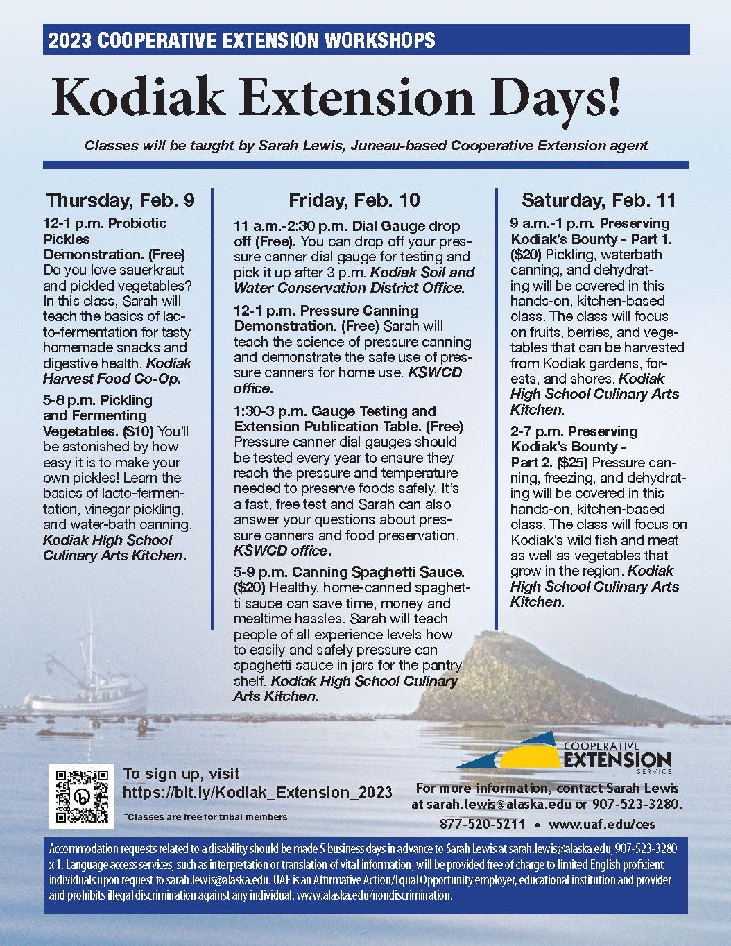 Kodiak workshops flyer