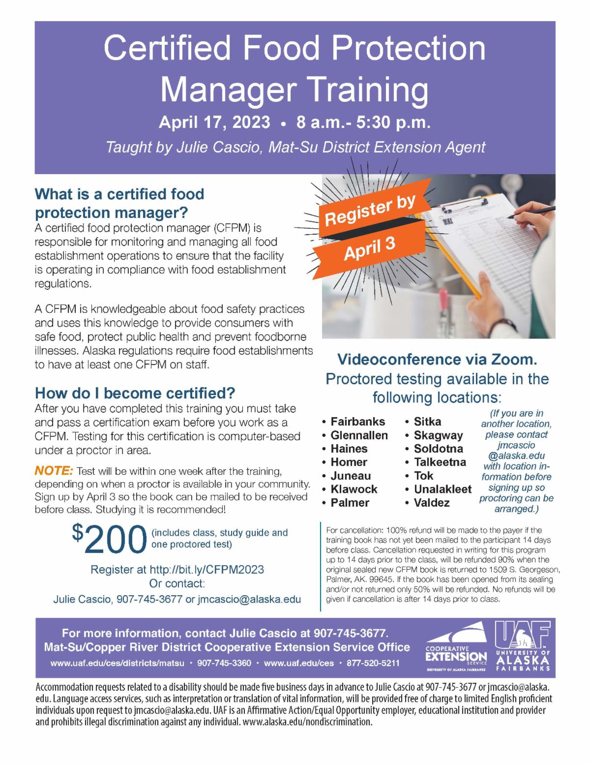 CFPM Training flyer