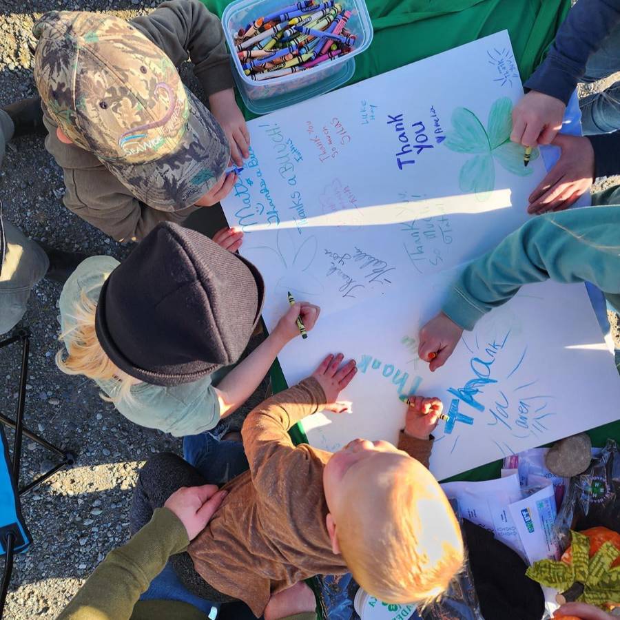 Kids working on project