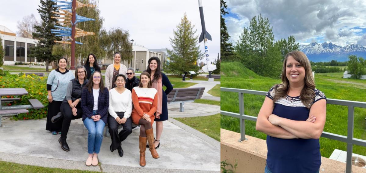 Two photos of people smiling