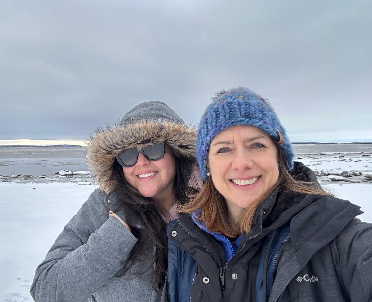 Two women posing for a photo