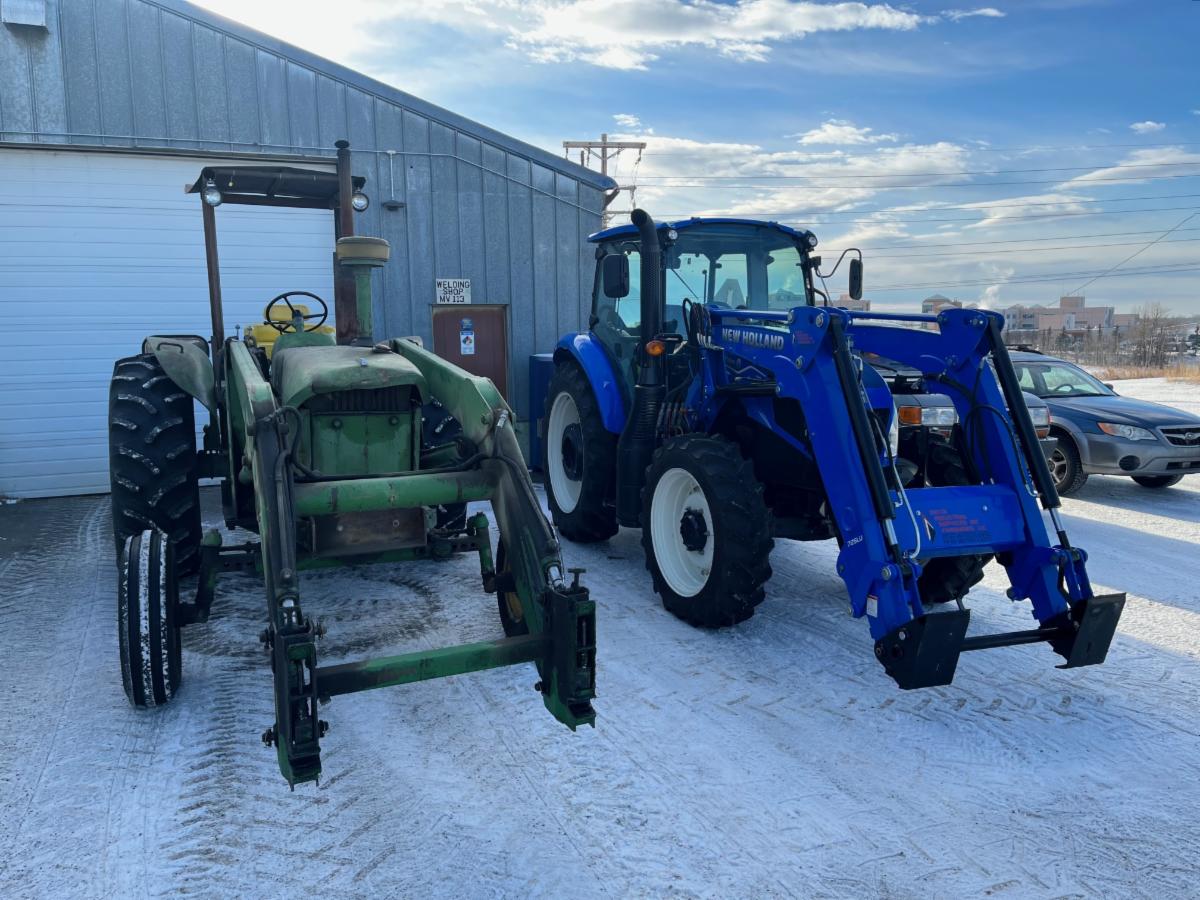 Green and blue tractor