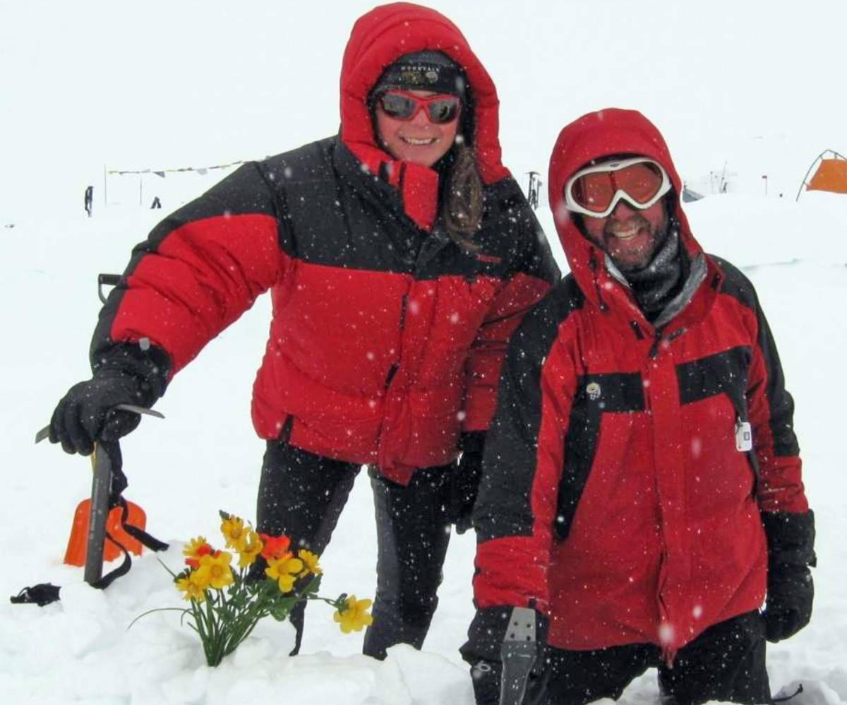 People standing in the snow