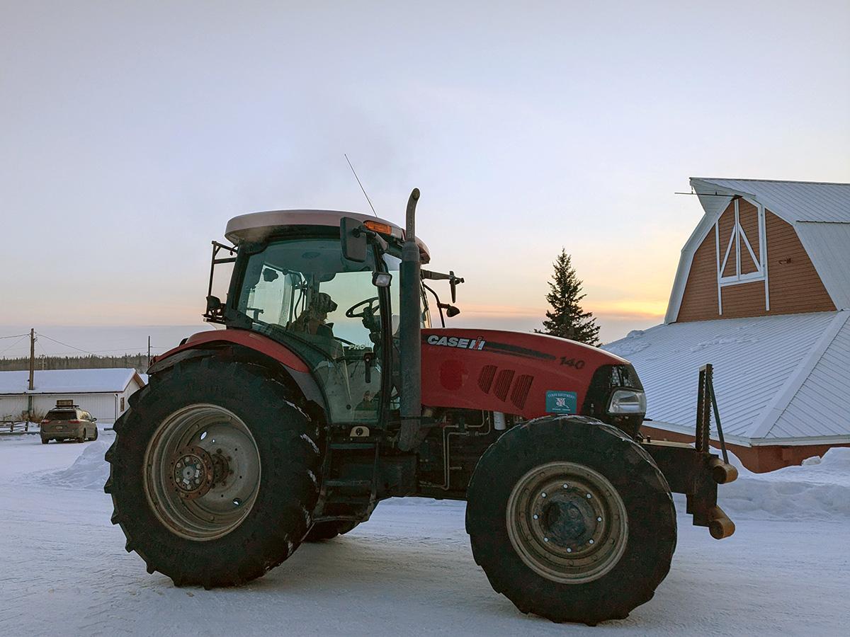 Tractor in the snow