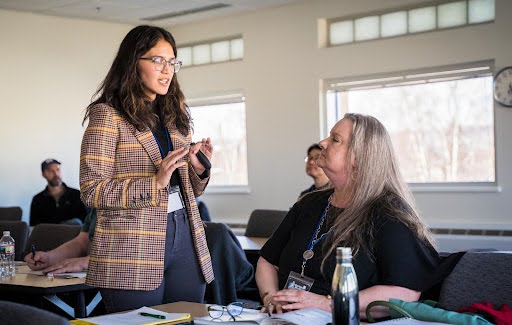 Evelyn helping out during an SBIR session.