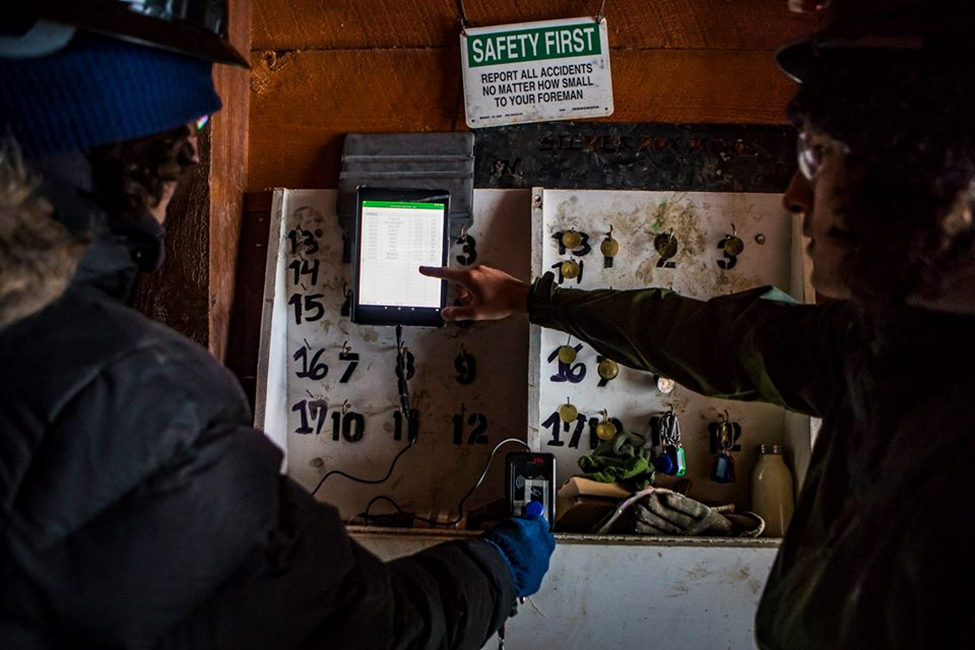 Aaron and Benjamin Rouse test their product the UAF Silver Fox mine. Photo by JR Ancheta.
