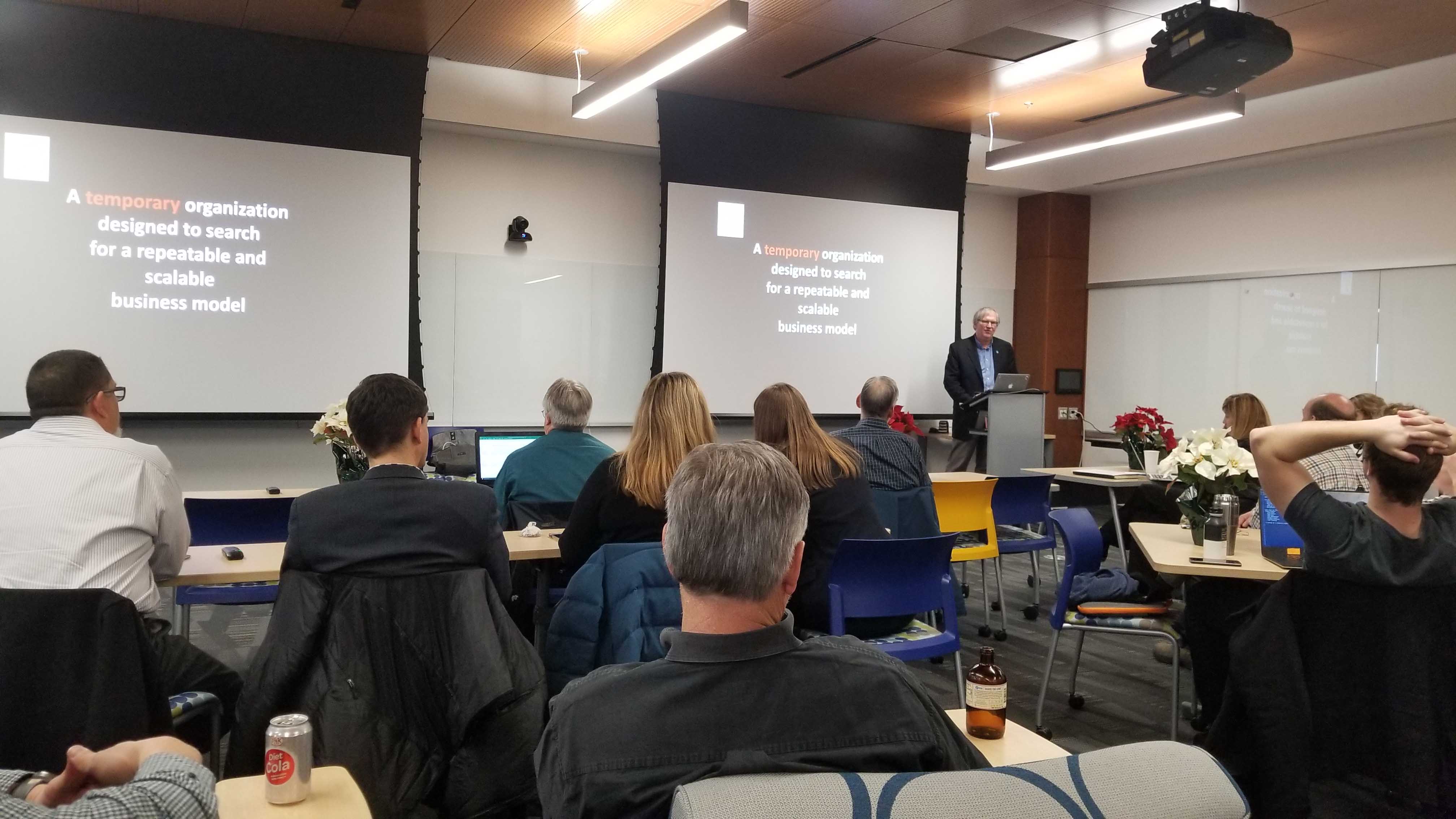 Steve Weinstein presented the Lean Startup Method. Photo by Amanda Byrd/OIPC.