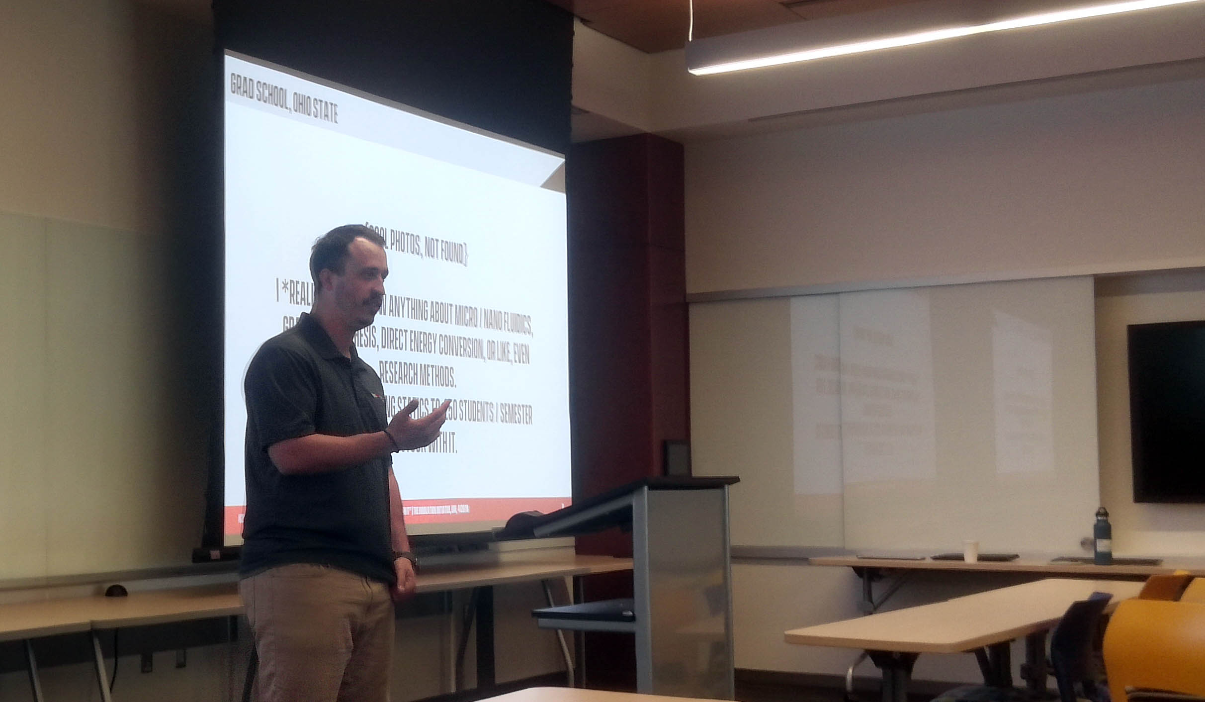 Ben Kellie Presents at the April I2 event. Photo by Rajive Ganguli.