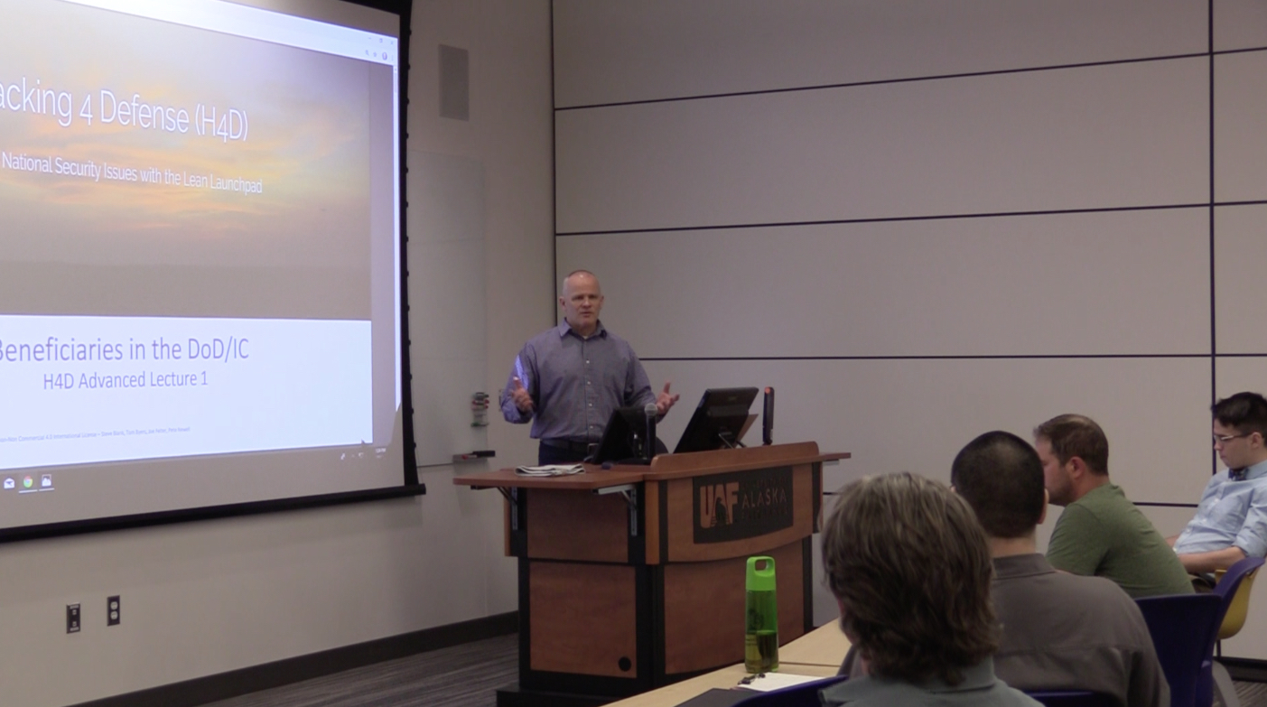 Dr. Robert Coker teaches the first Hacking for Defense course at UAF. Photo courtesy of Robert Coker.