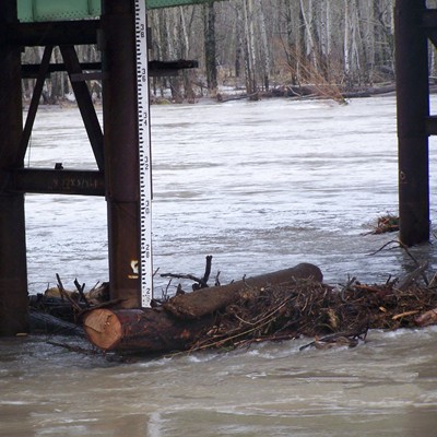 River Gauge with Debris