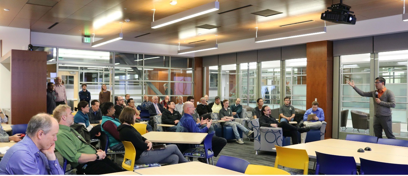 A Center ICE event in the BP Design Theater on the ELIF 4th floor. Photo by Amanda Byrd.