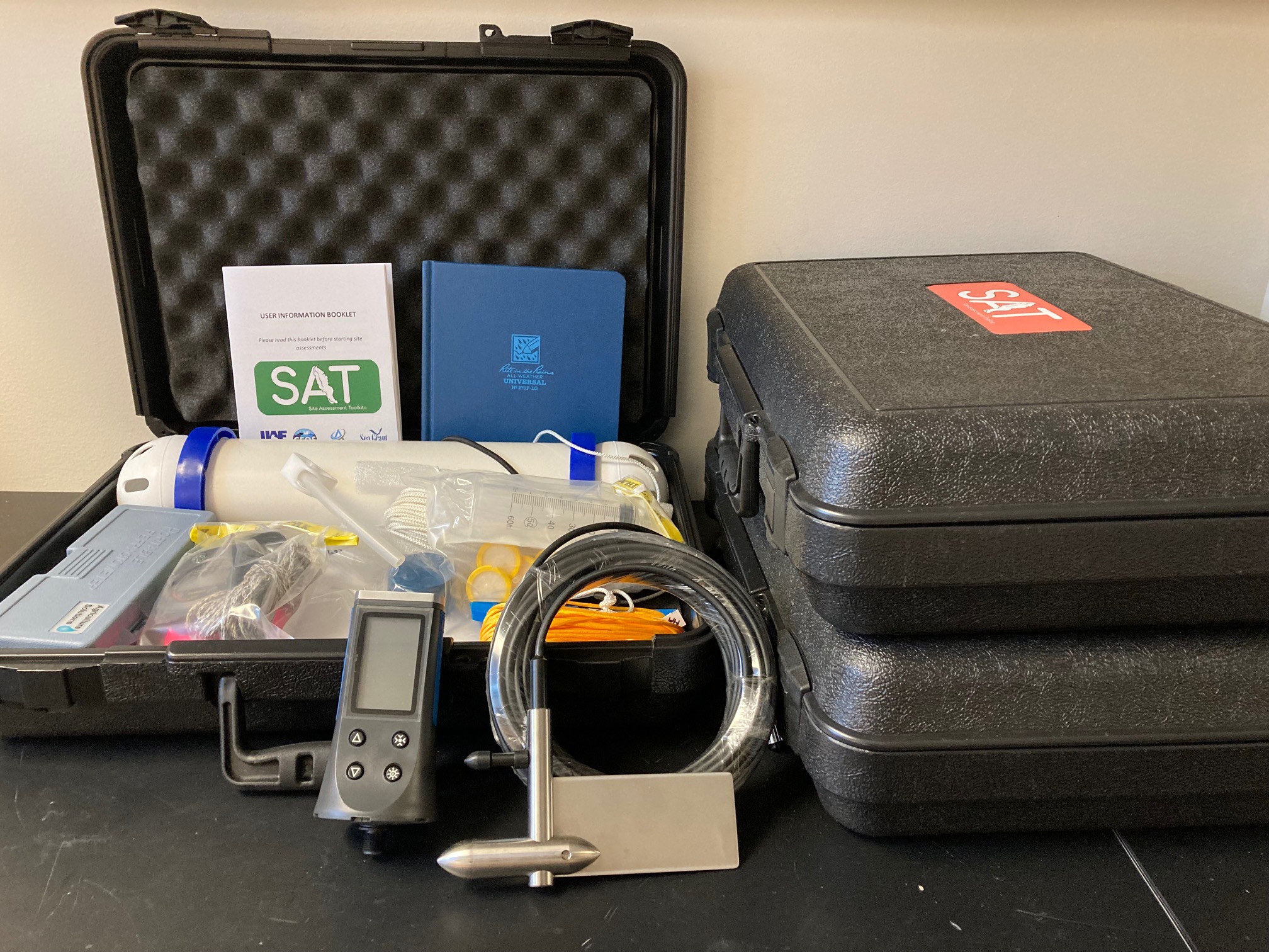 Suitcases filled with equipment