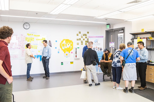 Students and startups gather for a 2019 Center ICE open house.Photo by JR Ancheta.